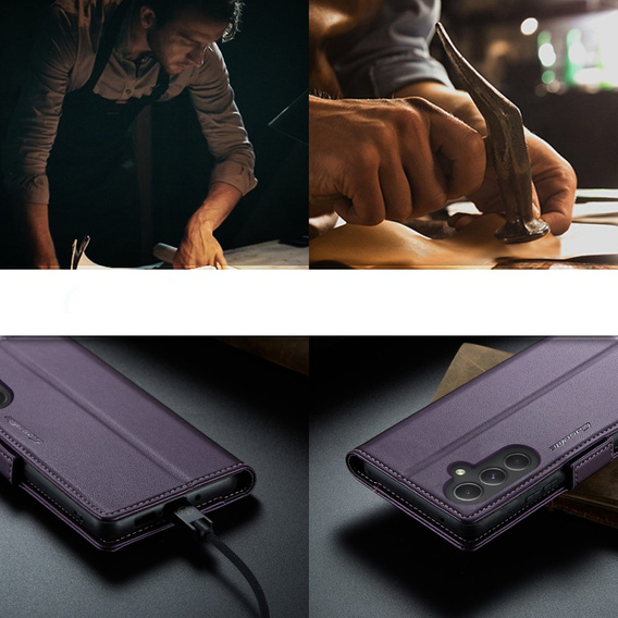 CASE фліп-чохол для Samsung Galaxy A54 5G, Litchi Wallet, фіолетовий