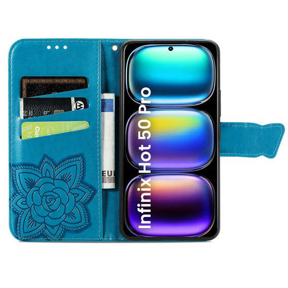 Чохол-книжка для Infinix Hot 50 Pro 4G, Butterfly, м'яти