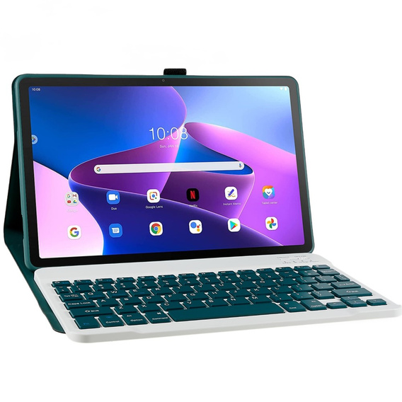 Чохол + клавіатура Lenovo Tab M10 Plus Gen 3 TB-125F TB-128F, темно-зелений
