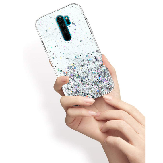 Чехол до Xiaomi Redmi Note 8 Pro, Glittery, прозрачный