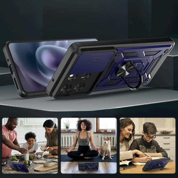 Чехол NOX Camera Slide Motorola Moto G86 5G, CamShield Slide, синий