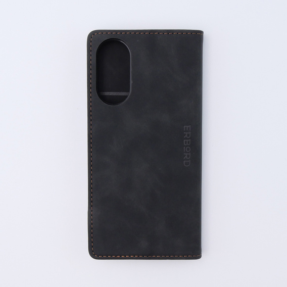 Чехол для Oppo A78 4G, ERBORD Vintage, бумажник с клапаном, чёрный
