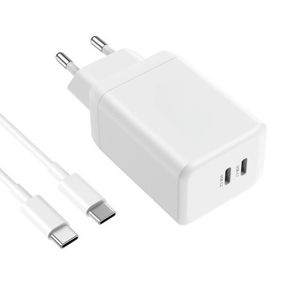 Мережевий зарядний пристрій XO CE12, USB-C, 20 Вт + USB-C - кабель блискавки, білий