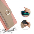 Флип-кейс для Samsung Galaxy A56 5G, Wallet Zipper Pocket, с зеркалом, розовый