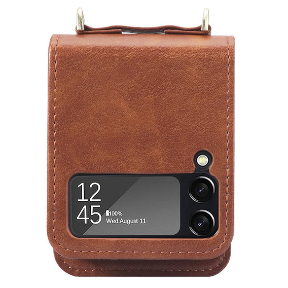 Чехол Leather Card Slots для Samsung Galaxy Z Flip3 5G, Brown