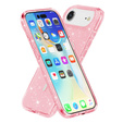 Чехол для iPhone Air, для MagSafe, глиттер, полупрозрачный розовый