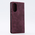 Чехол для Oppo A78 4G, ERBORD Vintage, бумажник с клапаном, красный