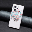 Откидной чехол для Motorola Moto G53 5G / G23 / G13, Wallet, colorful tree, белый