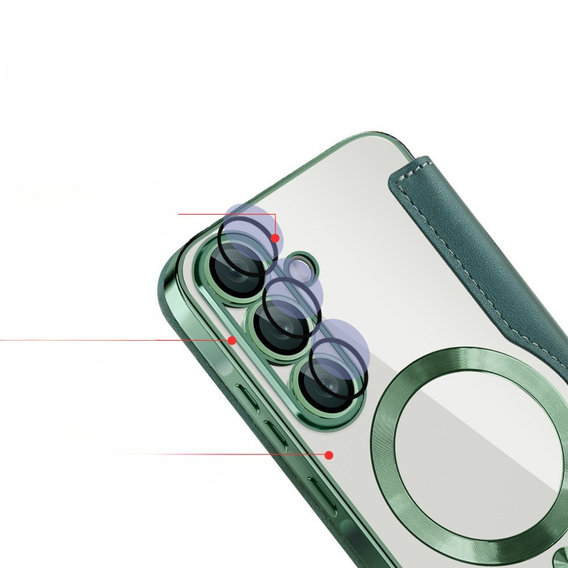 Чохол-книжка для Samsung Galaxy A56, RFID Wallet MagSafe CamShield, зелений