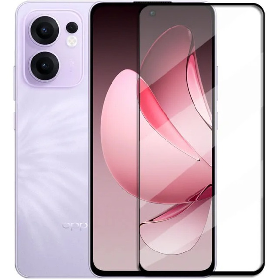 Закаленное стекло 3D для Oppo Reno 13F / Oppo Reno 13FS, чёрная рама