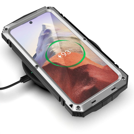 Бронированный чехол для Samsung Galaxy S25, R-JUST, серебряный