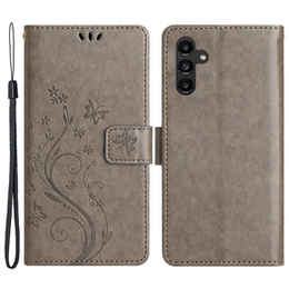 Чохол-книжка для Samsung Galaxy A25 5G, Butterfly, сірий + скло 9H