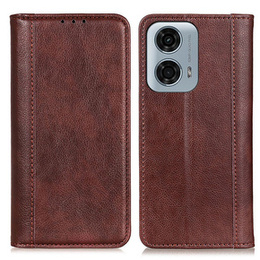 Чoхол до Motorola Moto G24 / G24 Power / G04, Wallet Litchi Leather, коричневий