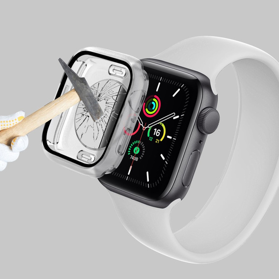 2в1 чехол и защитное стекло для часов Apple Watch 7/8/9 45mm, Transparent