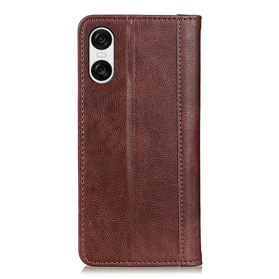 Чохол-фліп для Sony Xperia 10 VI, Split Leather, коричневий