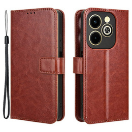 Футляр з клапаном для Infinix Hot 40i, Crazy Horse Wallet, коричневий