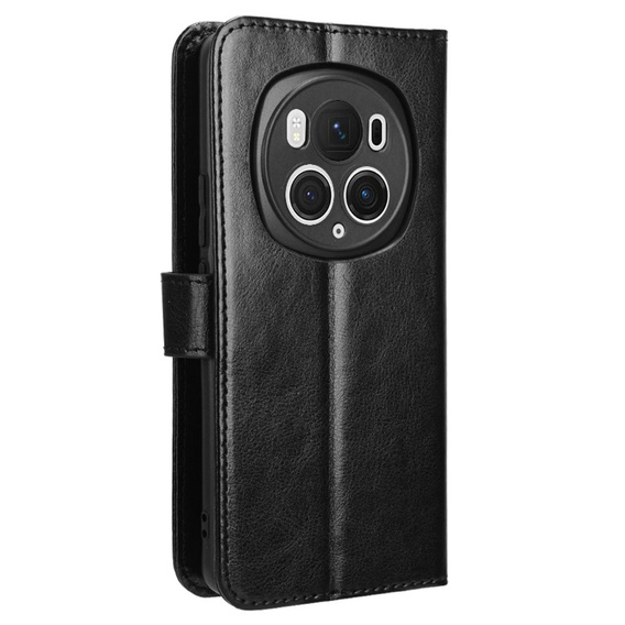 Откидной чехол для Honor Magic 6 Pro 5G, Crazy Horse Wallet, чёрный