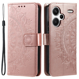 Откидной чехол для Xiaomi Redmi Note 13 Pro+, Mandala, розовый rose gold