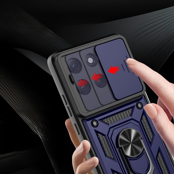 Броньований чохол для Motorola Moto G56 5G, CamShield Slide, синій