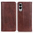 Чохол-фліп для Samsung Galaxy S25 Edge, Split Leather, коричневий