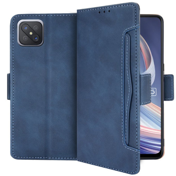 Откидной чехол для Oppo Reno 4 Z 5G, Card Slot, синий