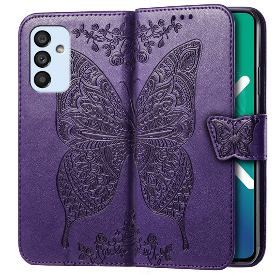 Откидной чехол для Samsung Galaxy M23 5G / M13, Butterfly, фиолетовый