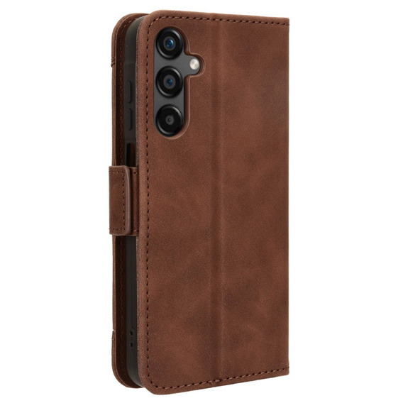 Футляр з клапаном для Samsung Galaxy M55 5G, Card Slot, коричневий