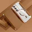 Откидной чехол для Samsung Galaxy S23, Wallet, MagSafe, коричневый
