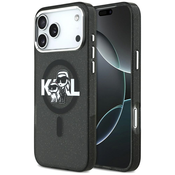 Чехол Karl Lagerfeld IML Glitter Karl & Choupette Sketch Logo MagSafe для iPhone 17 Pro Max