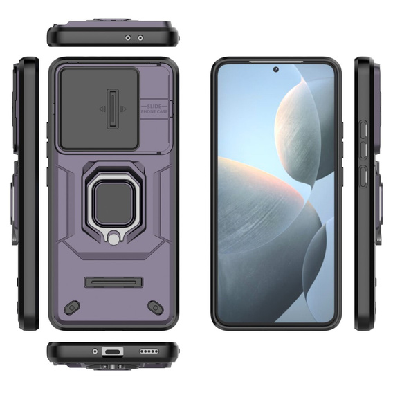 Чохол для Xiaomi Poco F6 Pro, KickStand Camera Lens, фіолетовий