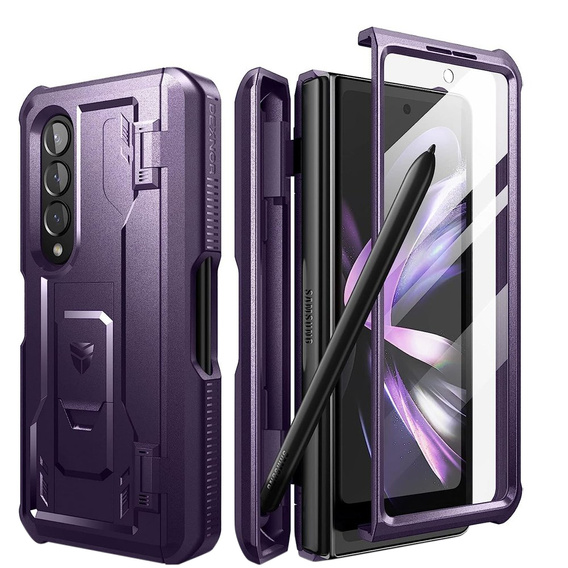 Бронированный чехол для Samsung Galaxy Z Fold 4 5G, Dexnor Full Body S-Pen Slot, фиолетовый