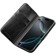 Флип-кейс QIALINO из натуральной коровьей кожи для iPhone 17 Pro Max, черный