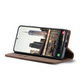 Чехол CASEME для Samsung Galaxy S22 5G, Leather Wallet Case, кофе