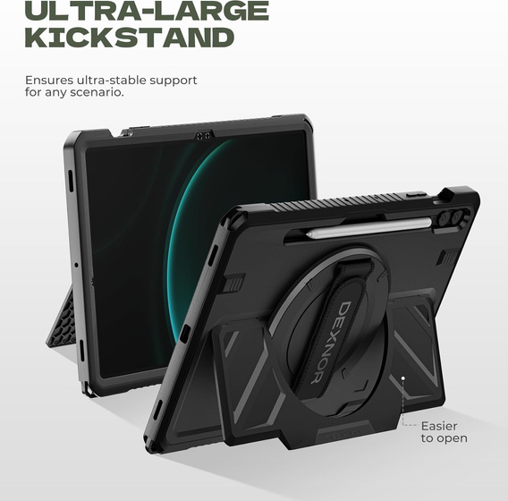 Чехол Dexnor 360° с ремешком и держателем стилуса для Samsung Galaxy Tab S9 FE+