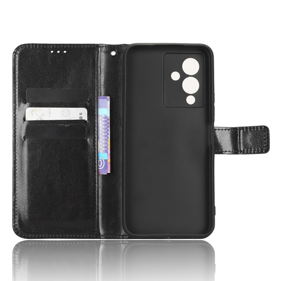 Футляр з клапаном для Infinix Note 12 5G, Crazy Horse Wallet, чорний