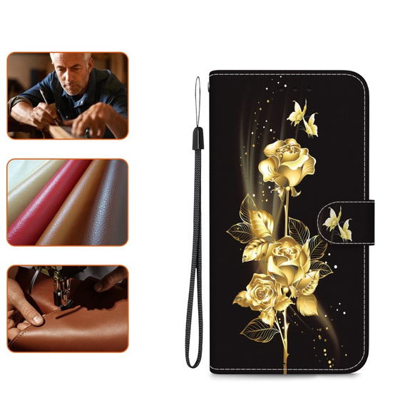 Откидной чехол для Infinix Hot 40i, Wallet, Butterfly rose