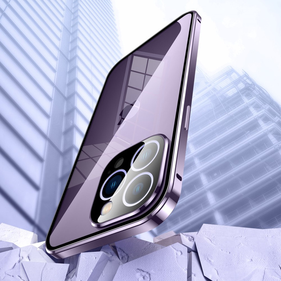 Чохол для iPhone 15 Pro Max, Magnetic Dual Glass, фіолетовий