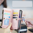 Чехол CASEME для Samsung Galaxy A55 5G, RFID Leather Wallet, с плечевым ремнем, розовый