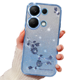Чехол для Xiaomi Redmi Note 13 Pro 4G / Xiaomi Redmi Note 14S / Xiaomi Poco M6 Pro 4G, Glitter Flower, синий