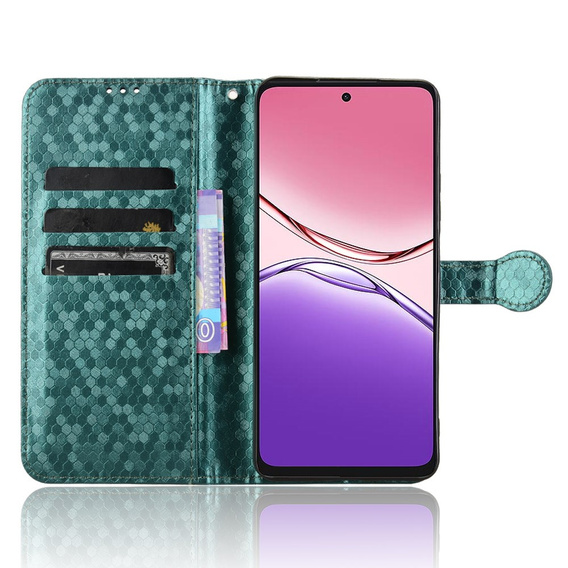 Чохол-фліп для Oppo A5 Pro 5G, Wallet Rhombus, зелений