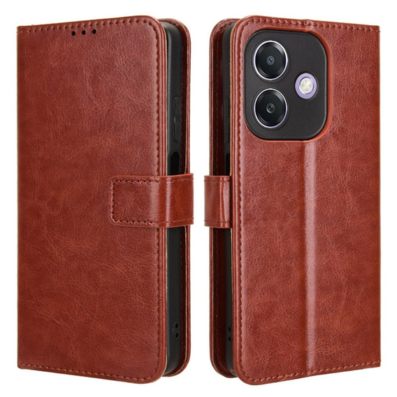Футляр з клапаном для Oppo A40 / Oppo A40m, Crazy Horse Wallet, коричневий