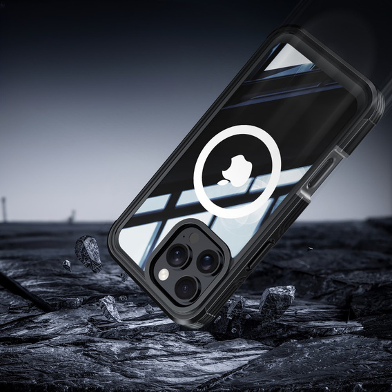 Чохол для iPhone 16 Pro, Shockproof, зі склом, для MagSafe, чорний