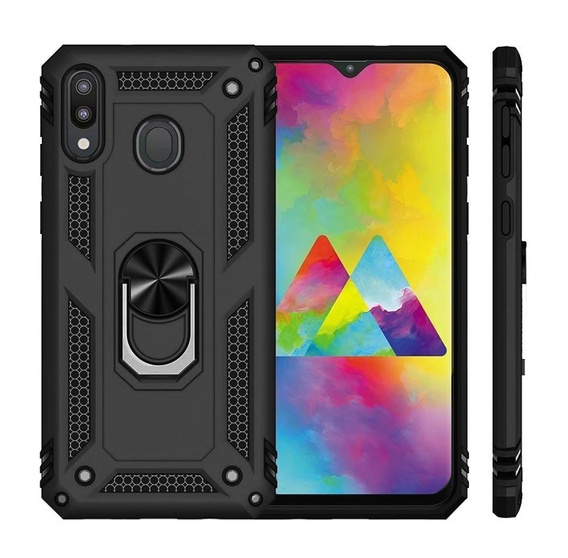 Бронированный Чехол до Motorola One Action, Nox Case Ring, чёрный