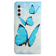 Откидной чехол для Samsung Galaxy A05s, Wallet, Butterflies, синий