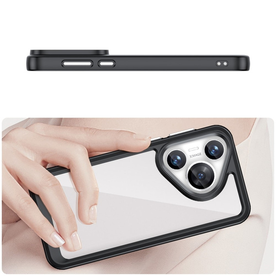 Чехол до Huawei Pura 70, Fusion Hybrid, прозрачный / черный