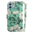 Откидной чехол для Motorola Moto E22 / E22i, Wallet, flowers, белый