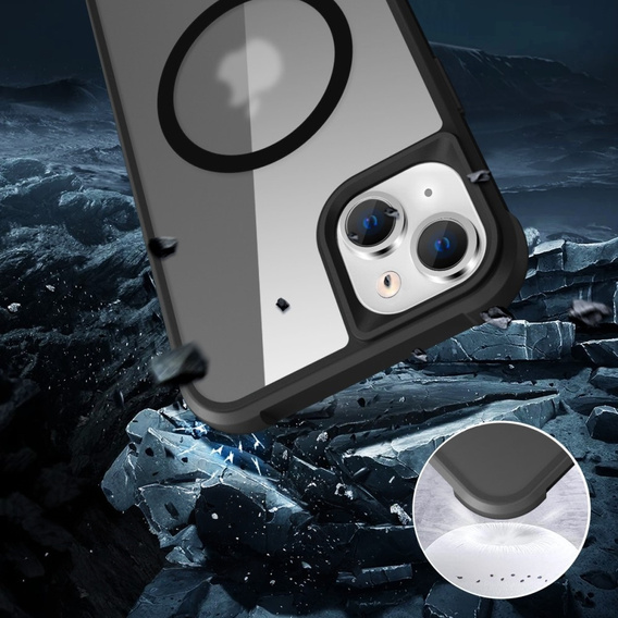 Магнитный чехол Magsafe для iPhone 15 Plus, чёрный