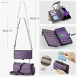 Чехол CASEME для Samsung Galaxy S24 FE, RFID Leather Wallet, с плечевым ремнем, фиолетовый