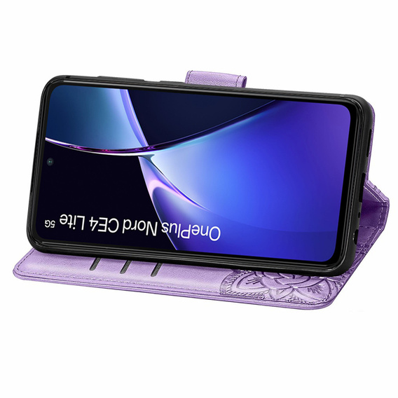 Откидной чехол для OnePlus Nord CE4 Lite, Butterfly, фиолетовый