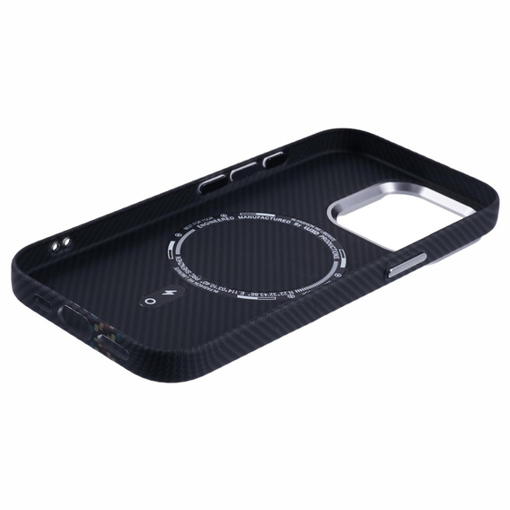 Чехол для iPhone 13 Pro Max, Carbon Fiber MagSafe, чёрный